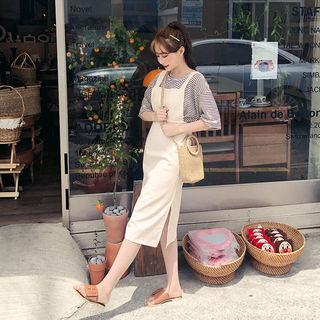 Line Blend Long Overall Dress