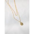 Coin Pendant Chain Necklace Set Of 2 Gold - One Size