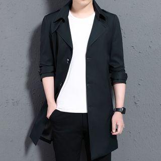 Plain Single-breasted Trench Coat