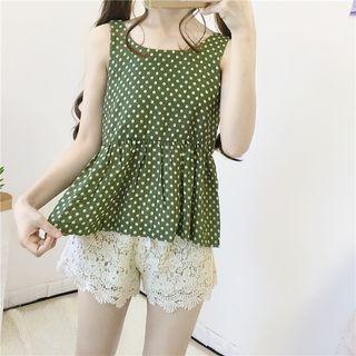 Dotted Cutout Back Tank Top