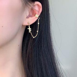 Alloy Cross Chained Earring