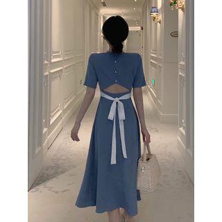 Open-back A-line Dress With Sash