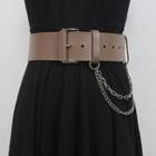 Alloy Layered Faux Leather Belt
