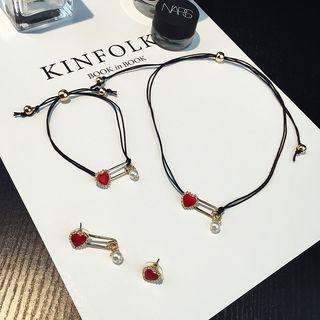 Heart Bracelet / Heart Earring / Skull Earring