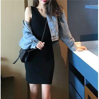Knit Mini Sheath Tank Dress
