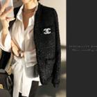 Hook-and-eye Tweed Jacket Black - One Size