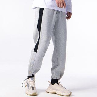 Contrast Panel Button-side Sweatpants