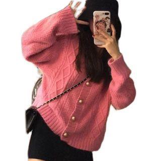 Set: Cable Knit Cardigan + Mini Fitted Skirt