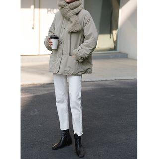 Faux Shearling Lined Snap Button Jacket