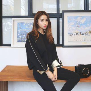 Wide-sleeve L Me-trim Pullover