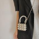 Faux Pearl Top Handle Crossbody Bag Pearl White - One Size