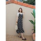 Buttoned Silky Floral Long Sundress