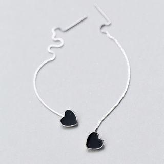 925 Sterling Silver Heart Threader Earring