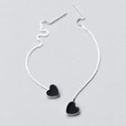 925 Sterling Silver Heart Threader Earring
