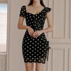 Dotted Lace Short-sleeve Dress