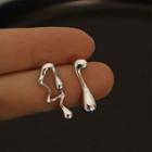 Asymmetrical Alloy Dangle Earring Eh1048 - 1 Pair - Earring - Silver - One Size