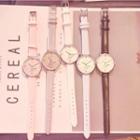 Set: Retro Bracelet Watch + Triangle Open Bangle