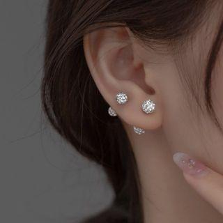Rhinestone Sterling Silver Through & Through Earring