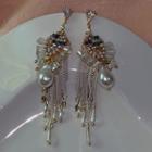 Rhinestone Faux Pearl Faux Crystal Dangle Earring 1 Pair - Silver - One Size