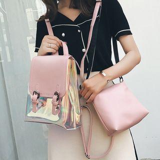 Iridescent Transparent Panel Backpack