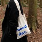 Lettering Canvas Tote Bag Light - White - One Size