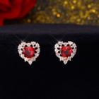 Rhinestone Heart Earring E614 - One Size
