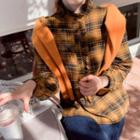 Frilled-detail Checked Shirt