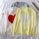 Heart-print Loose-fit Sweater