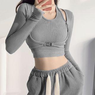 Details Mock Two-piece Crop Top In 6 Colors