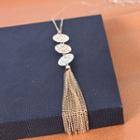 Metal Fringe Necklace Gold - One Size