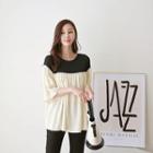 Two-tone Ruched Top