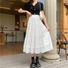 High-waist Layered Ruffled A-line Skirt