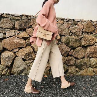 Wide-leg Cropped Tweed Pants