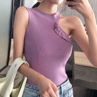 Sleeveless Asymmetrical Knit Top