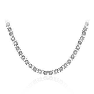 Fashion Round Necklace For Men Silver - One Size