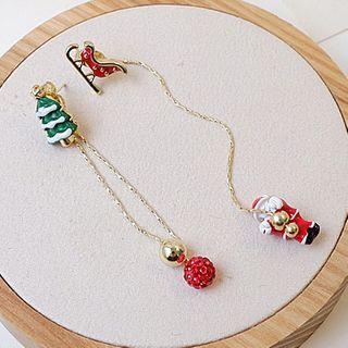 Christmas Asymmetrical Alloy Dangle Earring 1 Pair - Gold - One Size