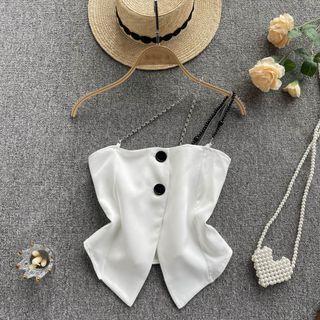 One-shoulder Slit Camisole Top