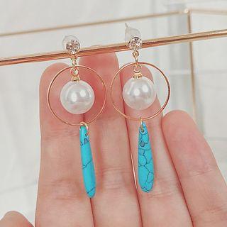 Jeweled Drop Beaded Geometric Earrings