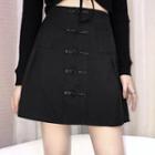 Chinese Knot Button A-line Skirt