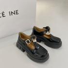 Platform Faux Pearl Chain T-strap Mary Jane Shoes