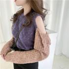 Color-block Sweater / High-waist Slim-fit Pants