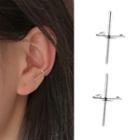Geometric Cuff Earring 1 Pair - Clip On Earring - Silver - One Size