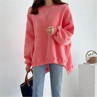 Drop-shoulder Dip-back Napped Sweatshirt