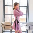 Lace-up Side A-line Mini Dress