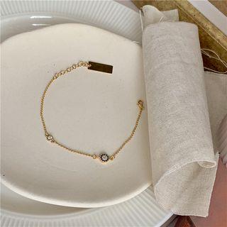 Rhinestone Bracelet 1 Pc - 14k Gold Bracelet - One Size