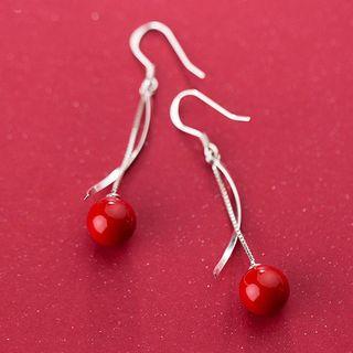 925 Sterling Silver Faux Pearl Drop Hook Earring As Shown In Figure - One Size