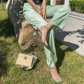 Sleek Wide-leg Pants With Sash