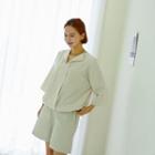 Slit-neck Drawcord-hem Top