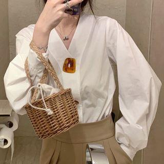 Long-sleeve Amber Button Top