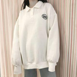 Lettering Polo Sweatshirt